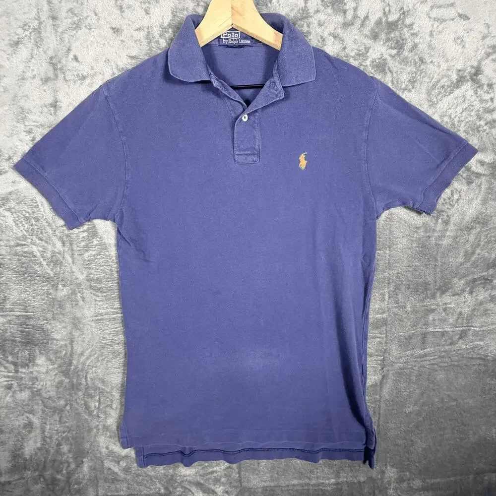 Polo By Ralph Lauren Mens Polo Shirt‎ Sz S Purple Short Sleeve Cotton Logo